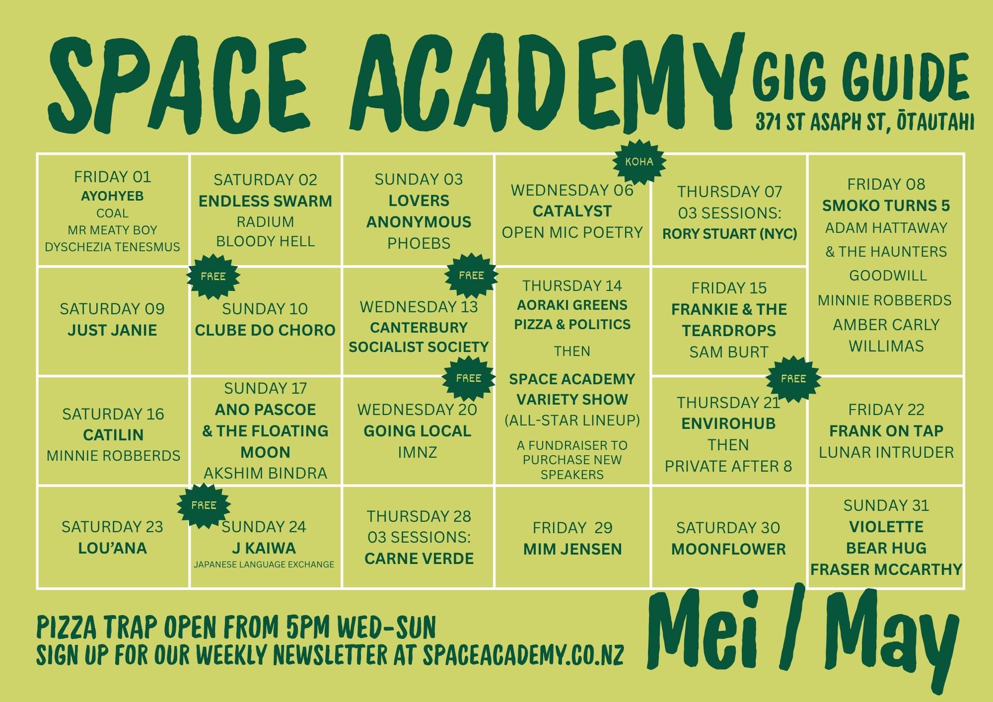 Gig Guide - May 2026